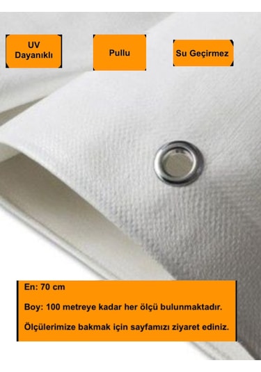 0,7x40 Metre Beyaz Balkon Örtüsü Branda, Balkon Çadır Bezi, Seperatörü, Uv Katkılı