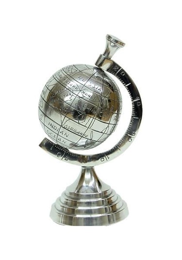 Yerküre Dünya Nikel Biblo Dekoratif Hediyelik