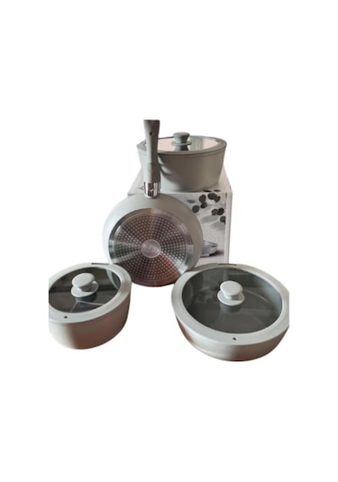 Falez Aurıs 8 Parça Akıllı Tencere Set Gri Gri