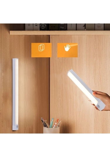 Xuweiwei 6 Paket Beyaz Işık 30.2 Cm Şarj Edilebilir Led Hareket Sensörlü Işıklar Mutfak Dolap Kabin Masa Koridor Kablosuz Manyetik Şerit Işıkları Usb Şarj Pil Gücü Enerji Verimli Ahşap