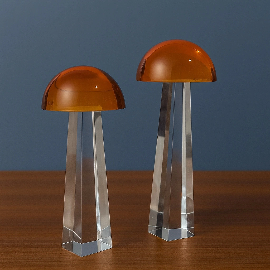 Kristal Mantar İkili Dekoratif Obje 20x9