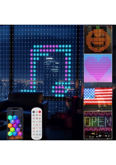 Rgb Akıllı Perde Işıkları 400 Led Işıklı Uzaktan Kumanda Hediye