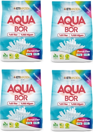 Eti Maden Boron Renkliler için Aqua Bor Deterjan 4 x 6 KG