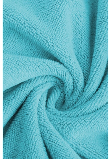 Genç Kız / Erkek Çocuk Kapşonlu Garson Boy Kadife Bornoz %100 Pamuklu Turkuaz