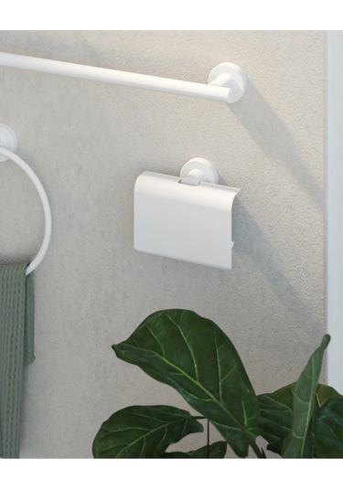 Tecno White Tuvalet Kağıtlık - Mat Beyaz Mat Beyaz