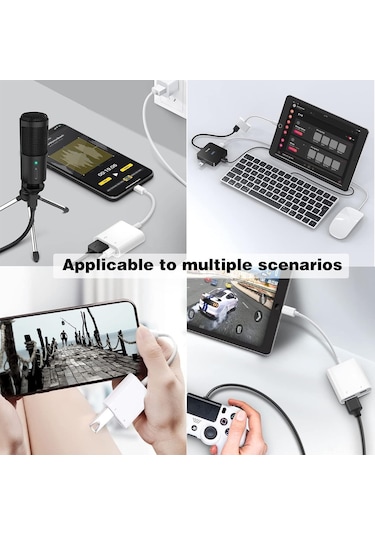 Hombey İphone Uyumlu İçin Usb3.0-lightning Otg Dönüştürücü, Usb Flash Bellek Ve Mikrofon İkili Fonksiyonlu Adaptör Kablosu