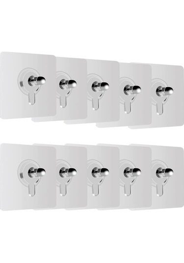 10 Adet Çivi Duvar Kancası Vida İz Bırakmayan Çıkartmalar Delme Gerektirmeyen Yapıştırıcı Duvar Askıları Mutfak Banyo Vida Kancası Askı Beyaz