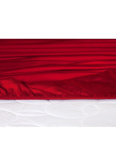 Madame Coco Ciel Tek Kişilik Plus %100 Pamuk Lastikli Saten Çarşaf - Kırmızı 8684427179512 Kırmızı