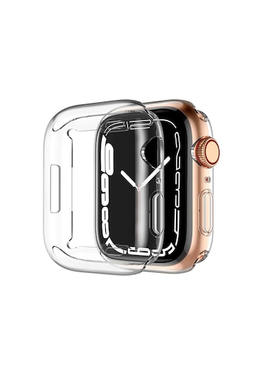 Apple Uyumlu Watch 44mm Uyumlu Şeffaf Silikon Kasa Ve Ekran Koruyucu