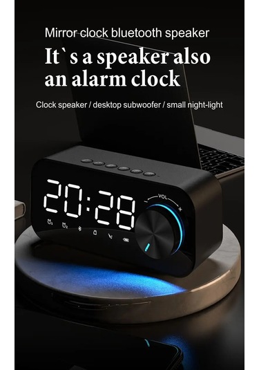 Conventions1 Kablosuz Bluetooth Hoparlör Led Ekran Stereo Bas