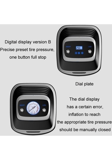 Ankatek Sones 12v Metal Silindir Dijital Ekran Taşınabilir Mini Lastik Pompası, Özellikler: No. 30 Otomatik Şarj Durdurma Nc