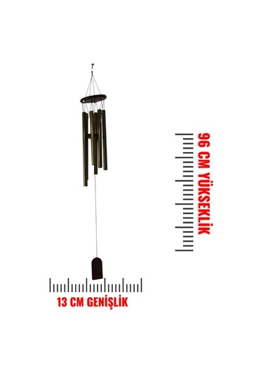 T.concept Zilli Rüzgar Çanı Metalik Ev Dekorasyounu 96 Cm