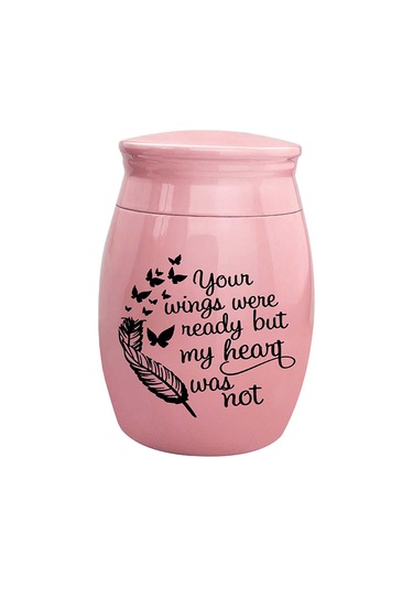 Homyl Çinko Alaşım Pet Urns Konteyner Kavanoz Yaprak-pembesi Altın