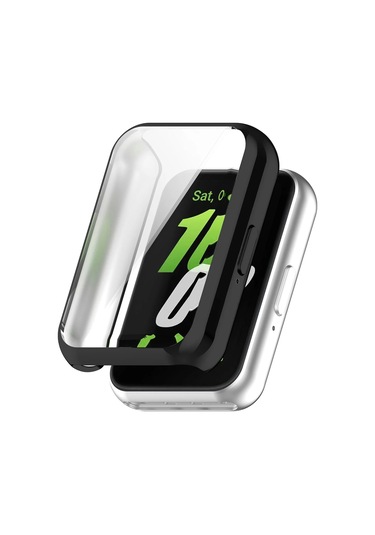 Forzacase Samsung Galaxy Fit 3 İle Uyumlu Önü Kapalı Ekran Korumalı Silikon Kılıf - Fc010 Siyah