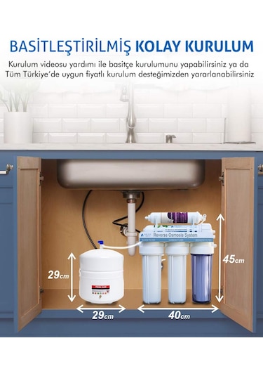 Piksel Aqua 5 Aşamalı Pompasız Açık Kasa Su Arıtma Cihazı