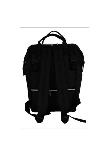 U.S.F Lüx Fonksiyonel Anne Bebek Bakım Sırt Çantası Çizgili Düz Siyah