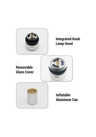 Taşınabilir Gaz Kamp Fener Açık Mum Lamba Kamp Yürüyüş Siyah Siyah