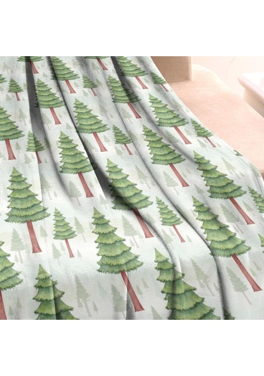 Noel Desenli 40x50 İnç Polar Battaniye, Yumuşak, Hafif Ve Kalın, Erkek, Kadın Ve Çocuk İçin Noel Çam Ağacı