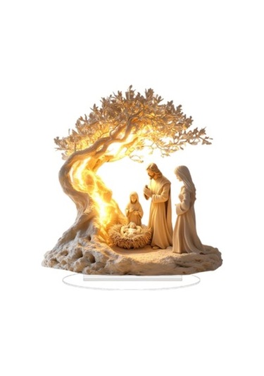 Lijinxu Yılbaşı Doğum Sahnesi Masaüstü Süsü Çok Amaçlı 18,2x20cm