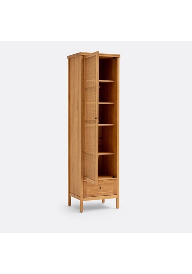 Altea Rattan Detaylı Masif Elbise Dolabı Ahşap