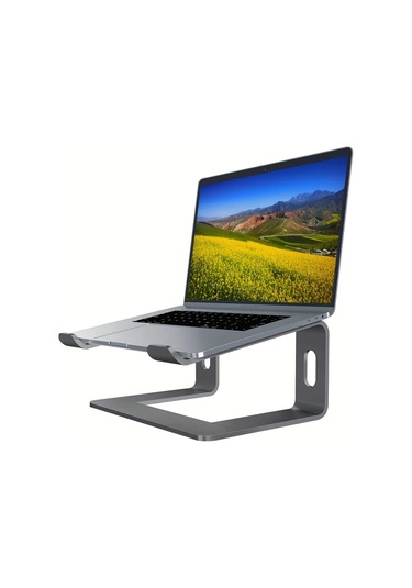 Willowhaven Gri 10-13 İnç Ayarlanabilir Alüminyum Laptop Standı Soğutucu Ped Ergonomik Masaüstü Dizüstü Bilgisayar Sehpası