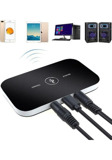 Bluetooth 5.0 Çift Fonksiyonlu Alıcı-verici Ses Adaptörü, 3.5mm/rca/aux Girişi, 10m Menzil, Hd Ses Kalitesi