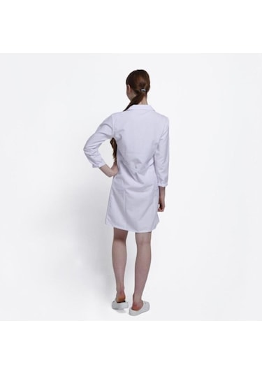 Onurteks Kadın Klasik Beyaz Doktor Önlük Hemşire Eczacı Öğretmen Laboratuvar Alpaka Kumaş