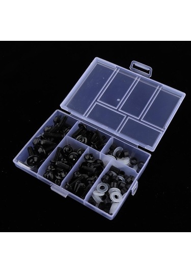 Ganzhoushop Vidalar Takımı Suntek Siyah Raptiye Motosiklet Komple Klipler Fairing Civata Adet 158 Pw Siyah