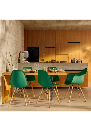Eames Plastik Koltuk Re Daw, Vitra, Charles & Ray Eames, Geri Dönüştürülmüş Malzeme Yeşil
