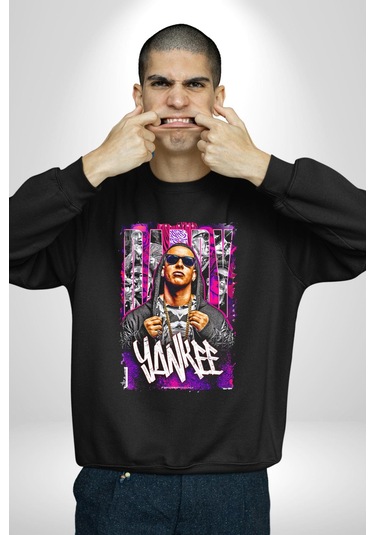 Daddy Yankee Müzik Star Kadın Erkek Siyah Sweatshirt Siyah