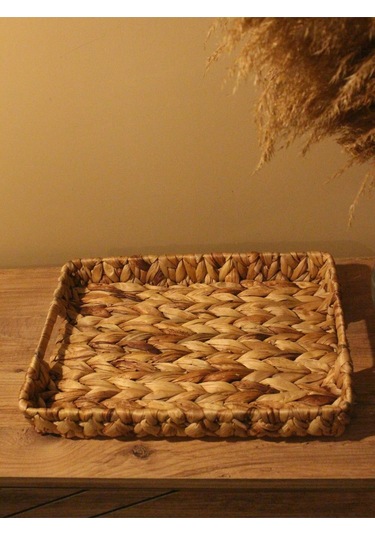 Hasır Su Sümbülü Dikdörtgen Tepsi Küçük Boy Diğer