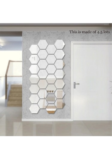 Altıköşe Altıgen Geometrik Hexagon 3Mm Cam 18X16 Duvar Boy Aynası