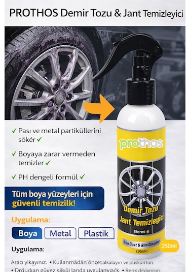 Prothos Demir Tozu Ve Jant Temizleme 250 Ml