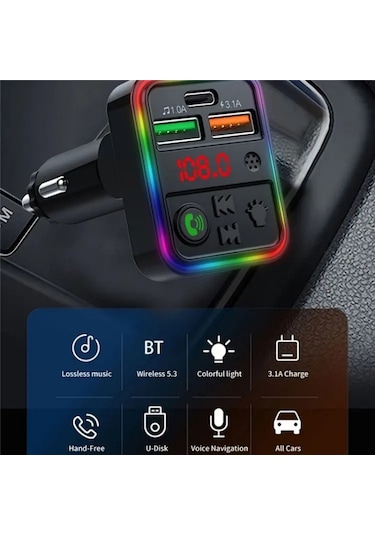 P18 Çift Usb Çakmak Bluetooth Araba Mp3 Müzik Çalar Eller Serbest Arama Araç Ses Cihazı