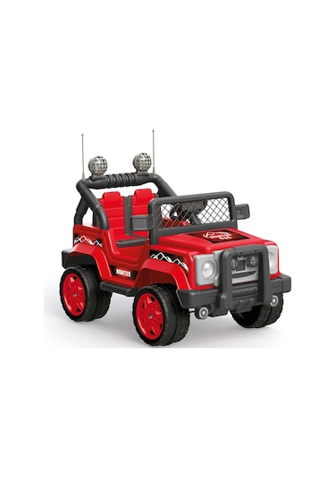 Dolu Hunter 8081 12V Mp3 Usb Sd Kart Uzaktan Kumandalı Akülü Jeep Kırmızı