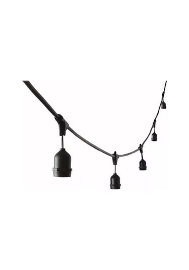 5 Duylu Birbirine Eklenebilir 5 Mt Cata Sarmaşık Dış Mekan Bahçe Aydınlatma Armatürü E27 Ip64 Siyah