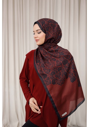 Mimiyum Nevra Desen Soft Şal Bordo