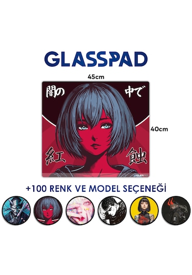 Glasspad Cam Mouse Pad - Premium Temperli Cam - 45x40 Cm Medium Crimson Eclipse