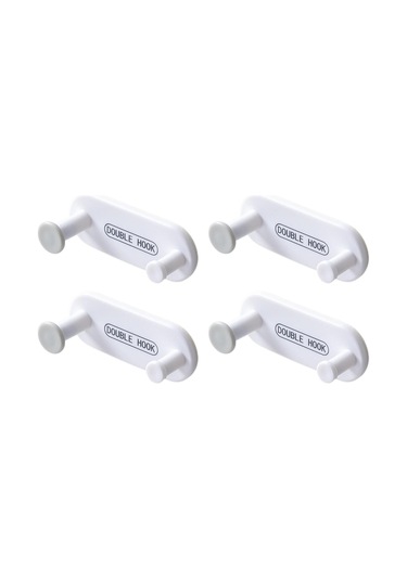 Suntek Kendinden Yapışkanlı Duvar Tuşlar Ofis Koridor Kancası Beyaz 4 Adet Çok Renkli