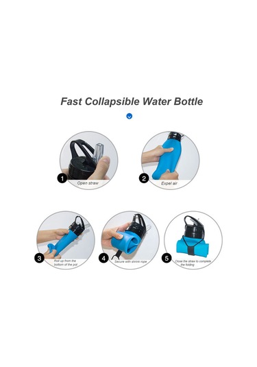 Fosenze 600ml Katlanabilir Silikon Spor Şişesi - Sızdırmaz, Taşınabilir Ve Her Yerde Kullanım İçin Diğer