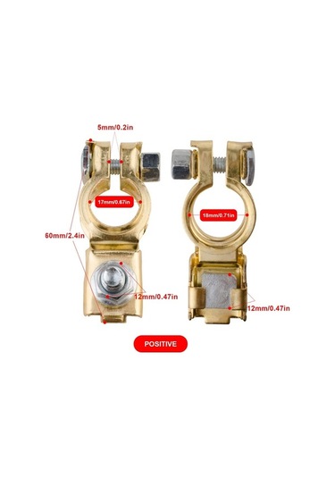 Novahub Kırmızı-siyah Saf Bakır Akü Klemensi, 500a 1 Çift, Yalıtımlı Kablo Başlığı