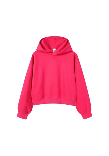 Edwardest 2025 Kadın Sonbahar Ve Kış Yeni Kalınlaştırılmış 350g Kısa Bayan Kapüşonlu Sweatshirt Kırmızı