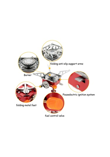 Tenfowee Dış Mekan Çevrilir Gaz Sobası - 2800w Güç, Piyoelektrik Ateşleme, Çelik Malzeme, Taşınabilir Kamping Stüdyosu Gümüş