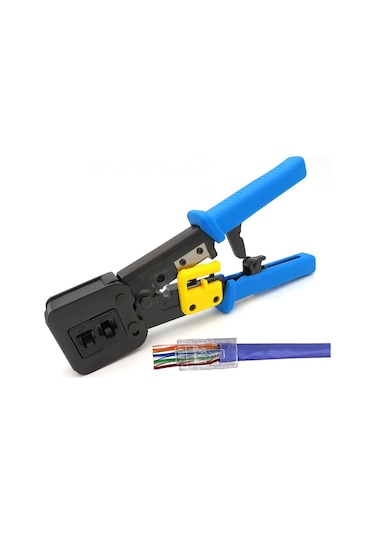 Ez Rj45 Rj11 Yeni Nesil Delikli Konnektör Pense 4445 Çakma Sıkma