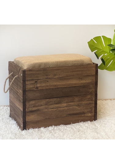 Weblonya Koltuk Puf Bank Ahşap Puf Sandalye Sandıklı Bank 5080