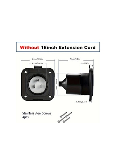 Willowhaven 1 Paket Amerikan Standart 15a 125v Uzatma Kablolu Güç Giriş Fişi Etl Onaylı