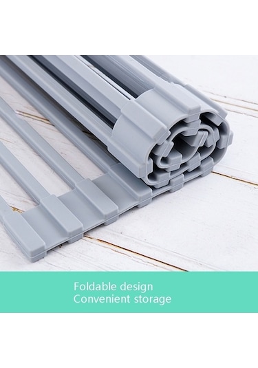 Dancemonkey Mutfak Rafı Lavabo Kase Küçük Boy, Katlanır Su Filtreleri 44.5x43cm Gri