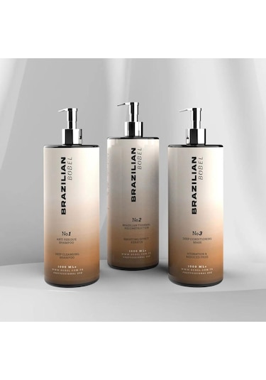 Bobel No.3 Brazilian Saç Maskesi 1 L + No.2 Keratin 1 L + No.1 Şampuan 1 L