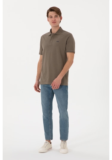 U.S. Polo Assn. Erkek Regular Fit Polo Yaka Vizon Basic Tişört 50306007-VR052 U.S. Polo Assn. Erkek Regular Fit Polo Yaka Vizon Basic Tişört 50306007-VR052