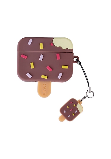 Teknocep Air-pods Pro 2 Tpu Kabartma Figürlü İpli Airbag 37 Silikon Kılıf-kahverengi Kahverengi